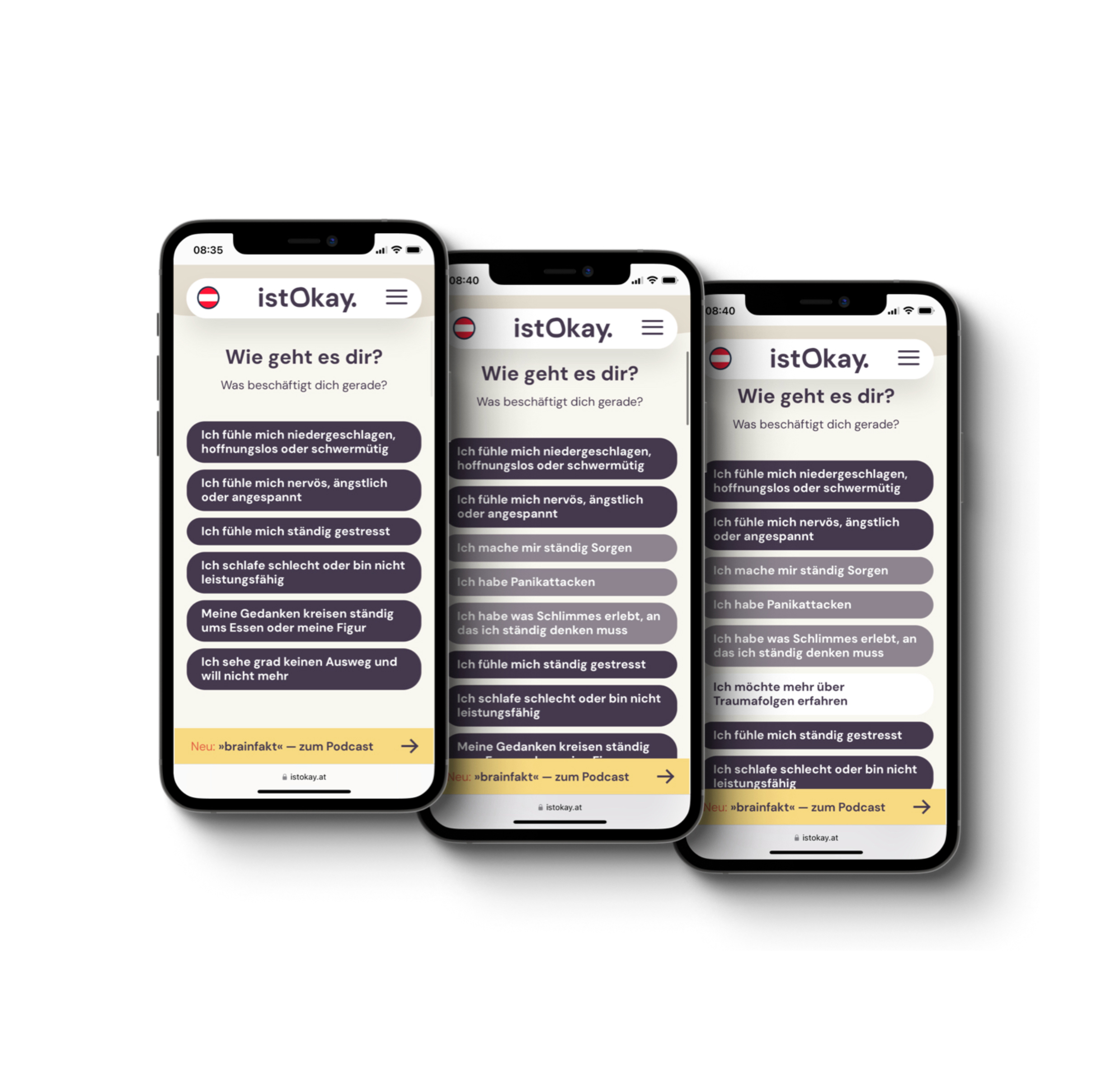 Empathisches Menü auf istOkay.at