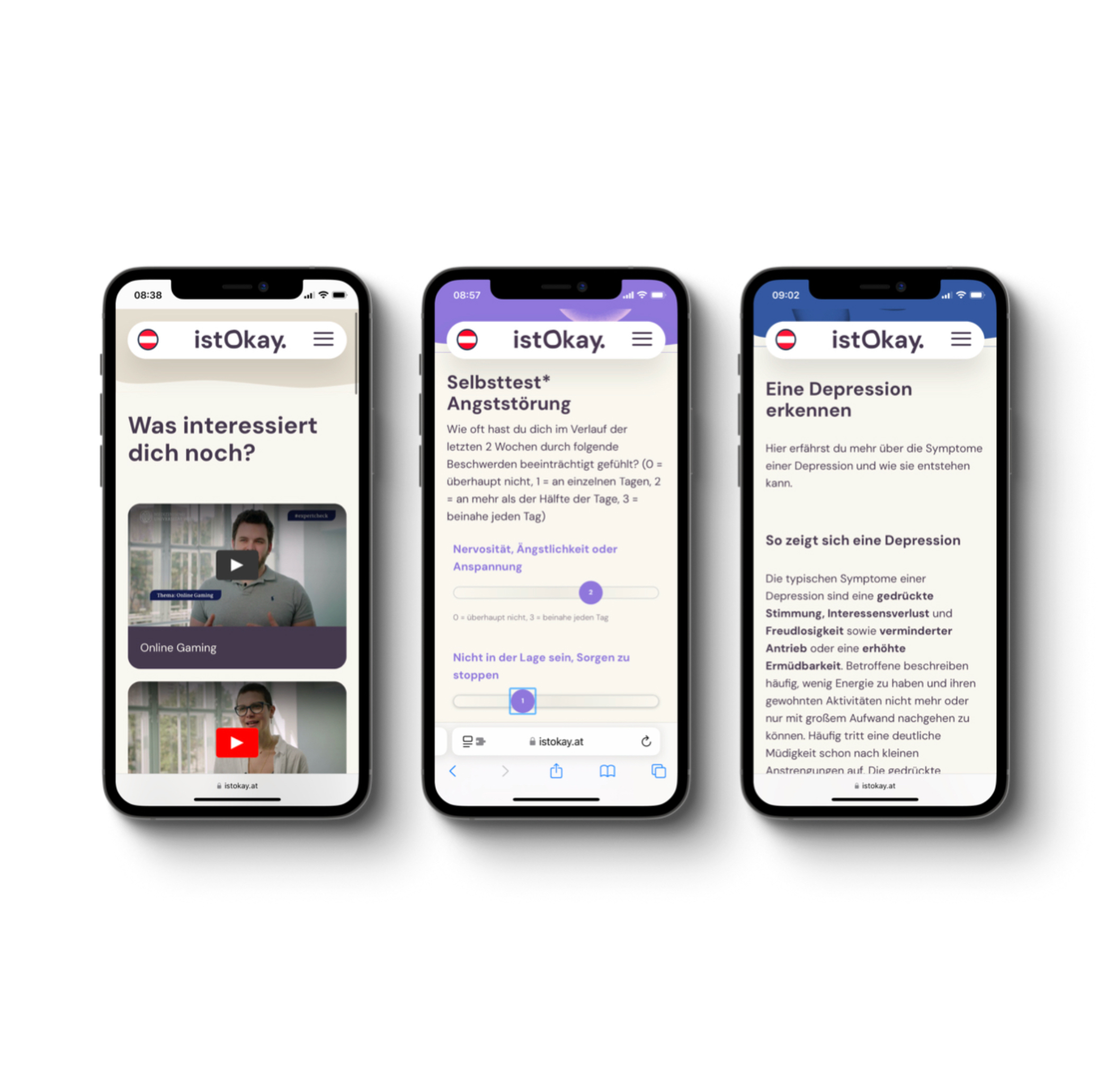 Diverse UI Screens von istOkay.at