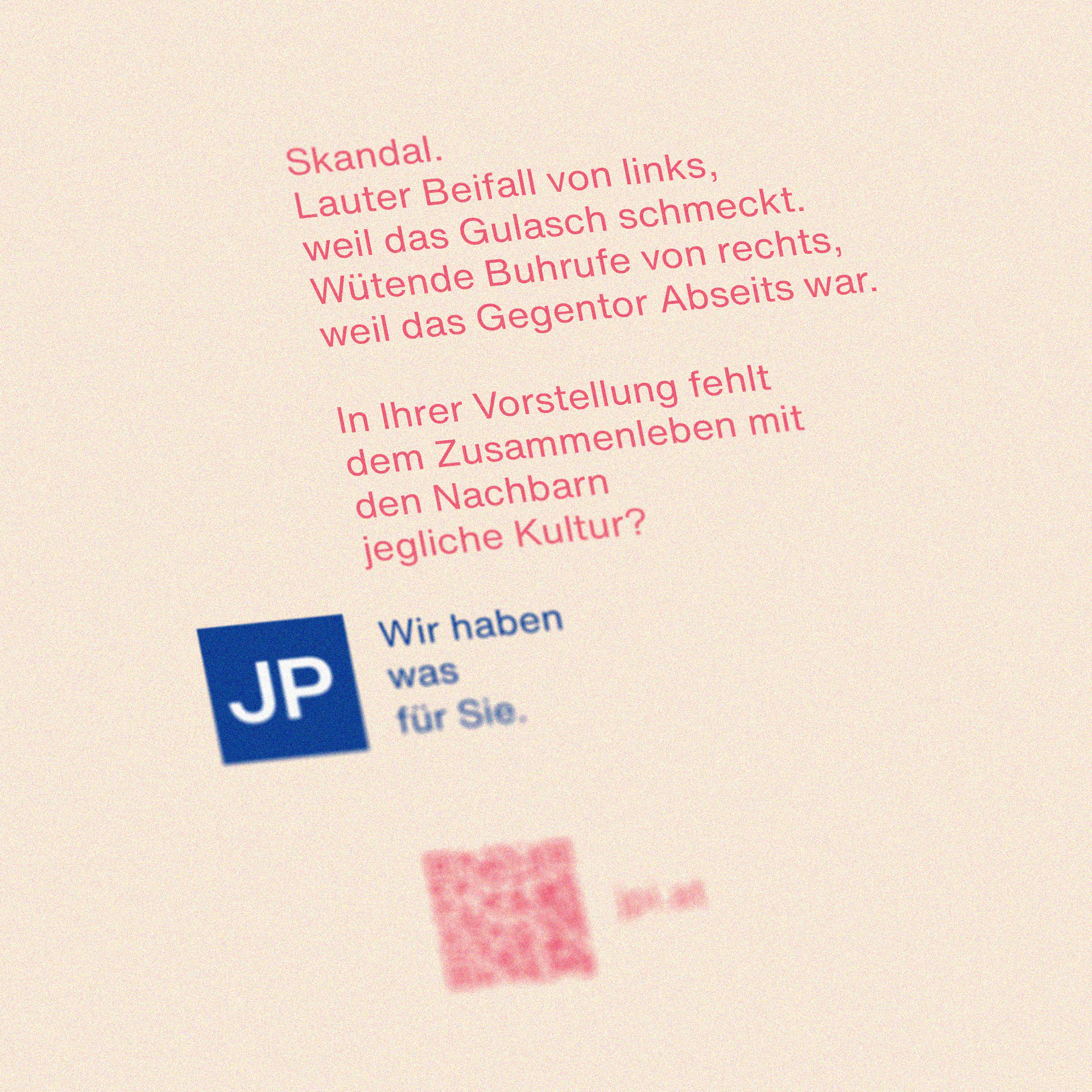 JP Inserat für das Burgtheater Programm