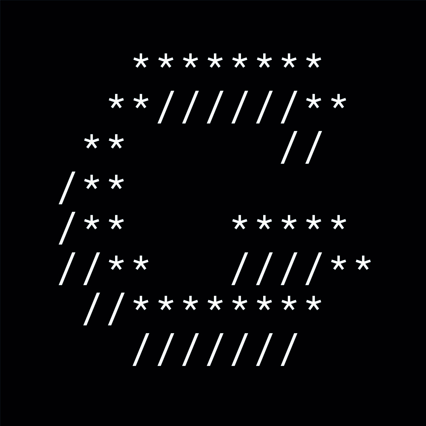 ASCII Muster mit Zeichen der Schriftart Ramono