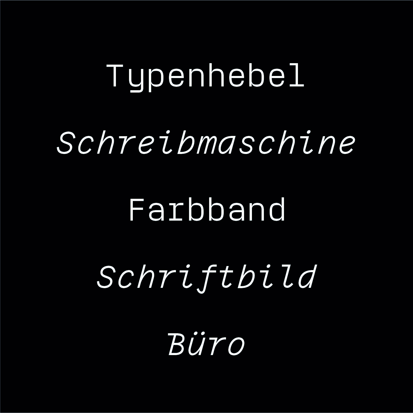 Wortfolge mit der Schriftart Ramono