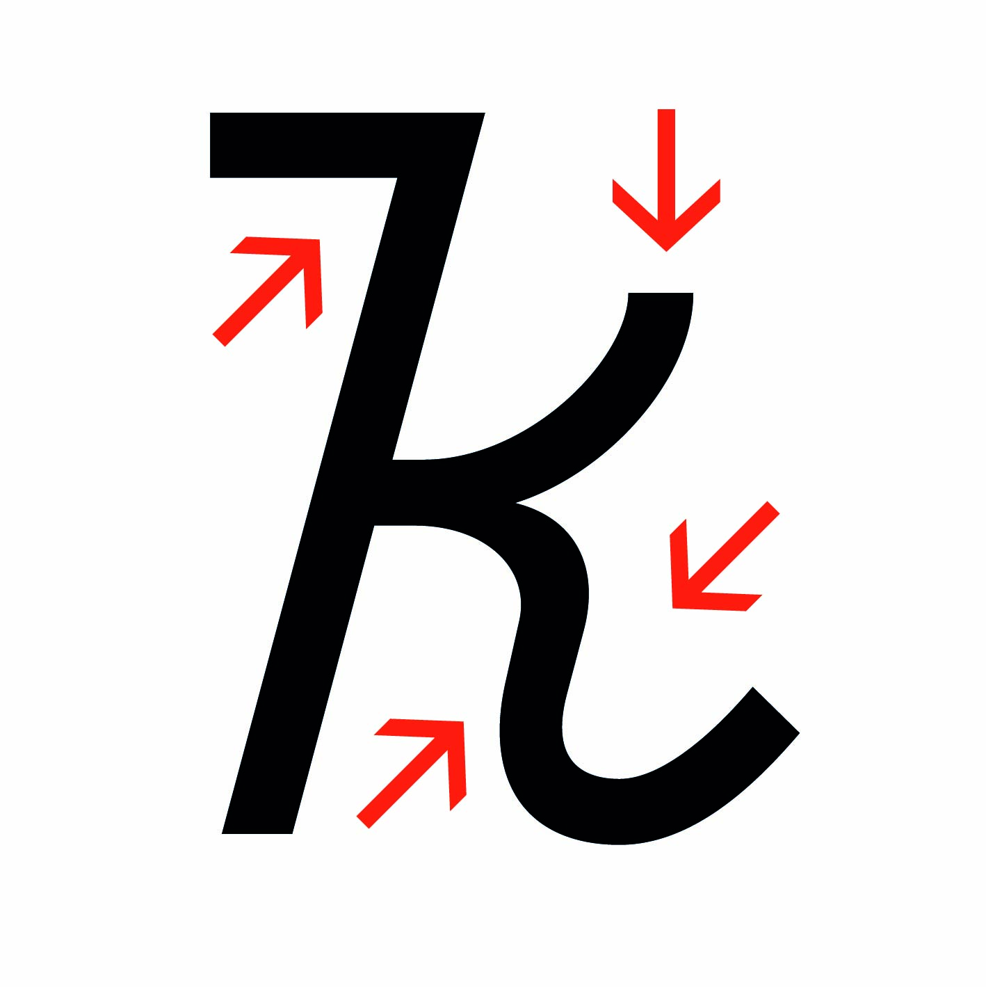 Kleines k der Schriftart Ramono