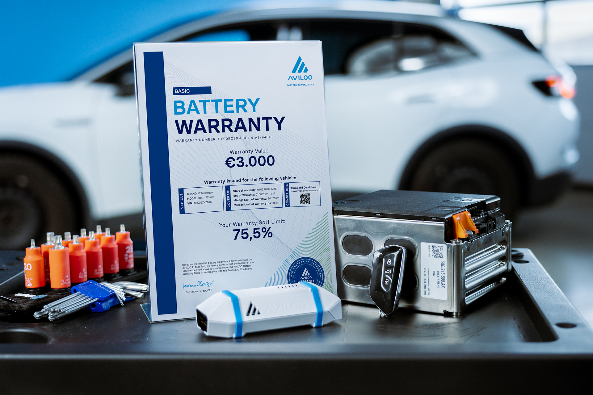 AVILOO Batteriegarantie-Zertifikat
